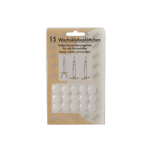 Wachsklebeplättchen Ø 15 mm weiss - Bild 1