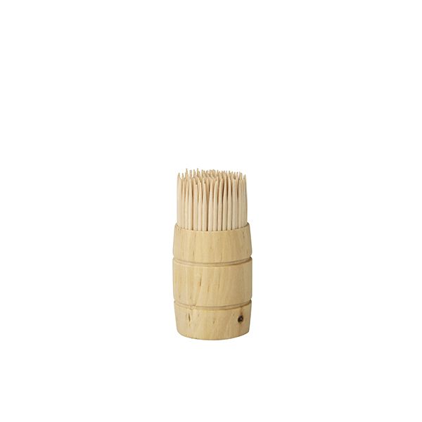 Zahnstocher, Holz "pure" rund 6,8 cm im Spender aus Holz - Bild 1