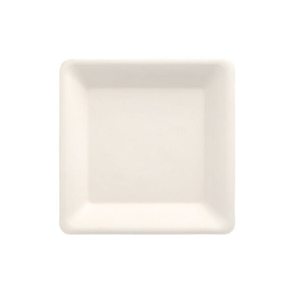 Zuckerrohr Teller, "pure" eckig 15,5 x 15,5 cm weiss - Bild 1