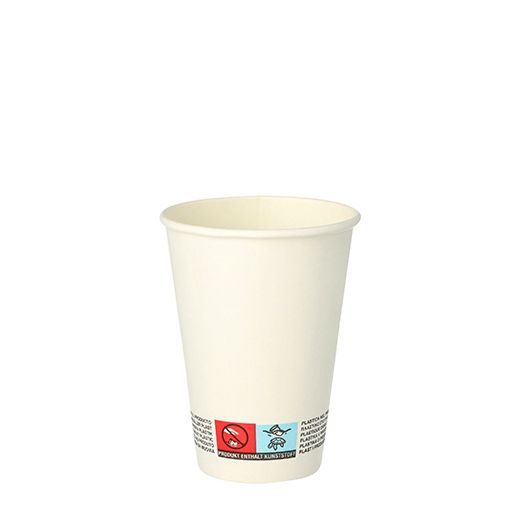 Automatenbecher/Vending Becher, Pappe "To Go" 0,18 l Ø 7 cm · 9,2 cm weiss 1