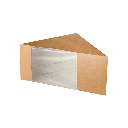 Bio-Sandwichboxen, Pappe mit Sichtfenster aus PLA "pure" 12,3 x 12,3 x 8,2 cm braun 1