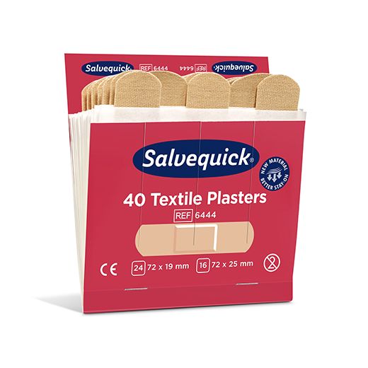 "Cederroth" Salvequick 40 Textile Pflaster rot, Pflaster-Refill
 1