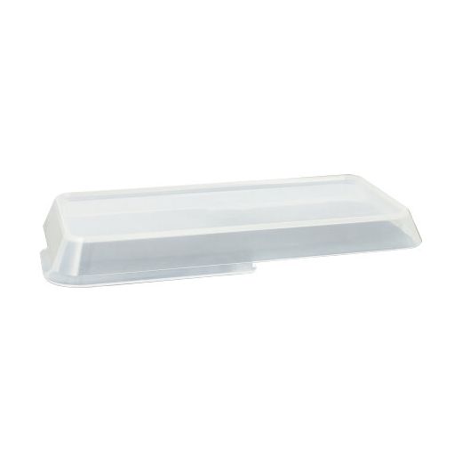 Deckel für Mehrweg-Foodboxen eckig, 11,7 x 23,4 x 2,5 cm transparent  1