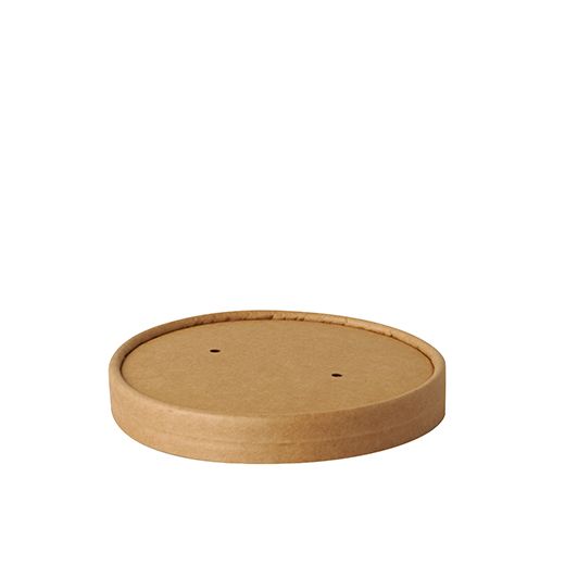Deckel für Bio-Suppenbecher To Go, Pappe "pure" rund Ø 11,5 cm braun "100% Fair" 1