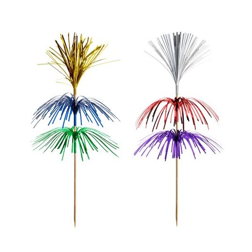 Cocktail-Palme 18 cm farbig sortiert "Feuerwerk" 3-lagig 1