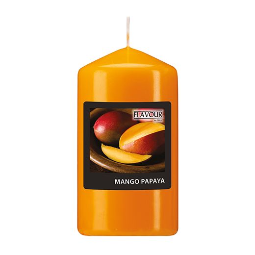 Duft-Stumpenkerzen, Mango-Papaya, Ø 58 mm · 110 mm, "Flavour" 1