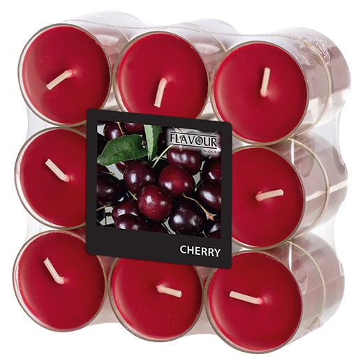 Duftteelichter Cherry, "Flavour", in Polycarbonathülle 1