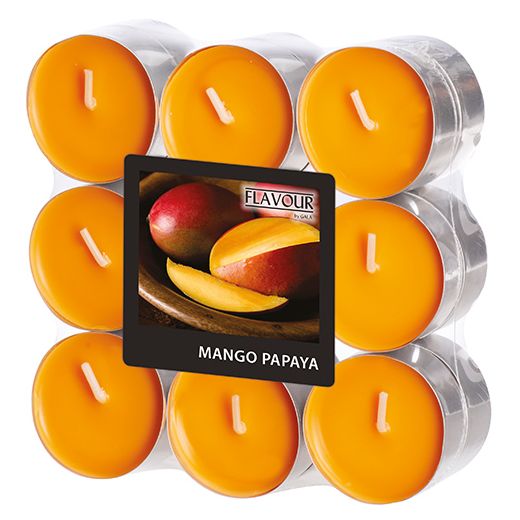 Duftteelichter, Mango-Papaya, Ø 37,5 mm · 16,6 mm, "Flavour" 1