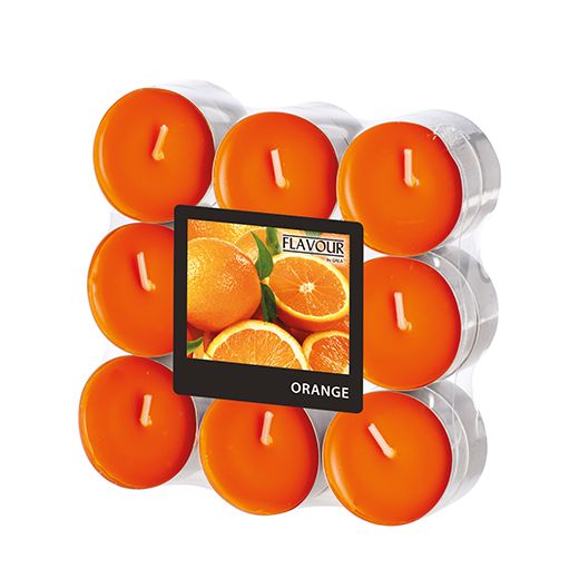 Duftteelichter, Orange, Ø 37,5 mm · 16,6 mm, "Flavour" 1