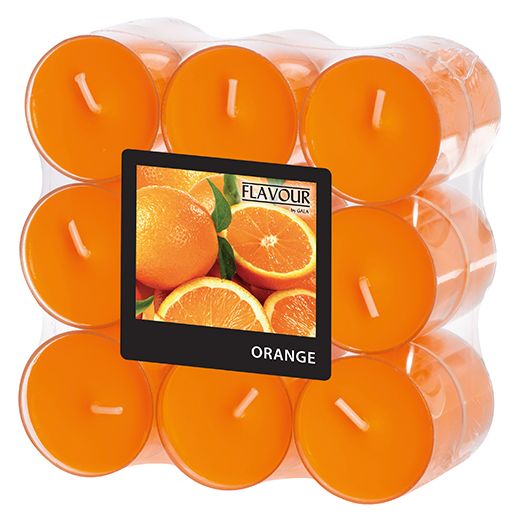 Duftteelichter, Orange, Ø 38 mm · 24 mm, "Flavour" 1