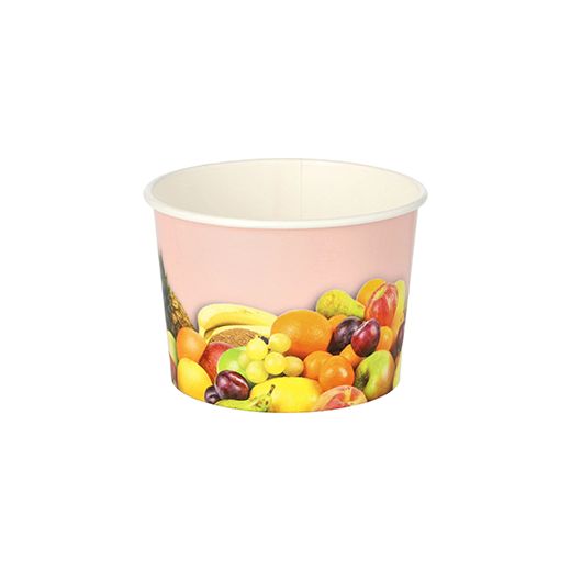 Eisbecher To Go, Pappe rund 150 ml Ø 7,7 cm · 5,5 cm "Früchte" 1