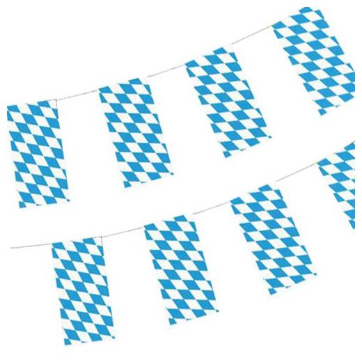 Flaggenkette aus Papier 10 m "Bayrisch Blau" schwer entflammbar 1