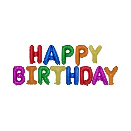 Geburtstag Luftballons aus Folie, farbig sortiert Happy Birthday