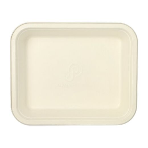 Gastronorm-Behälter GN 1/2 Zuckerrohr, PLA beschichtet eckig 4 l 6,5 cm x 32,5 cm x 26,5 cm weiss 1