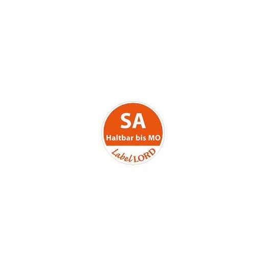 HACCP Etiketten Ø 19 mm orange "Aqualabel" SA haltbar bis Mo, abwaschbar 1