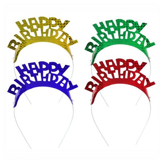 Haarreif für Geburtstag, farbig sortiert "Happy Birthday" 1