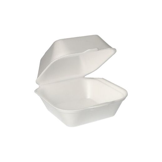 Burger-Boxen mit Klappdeckeln, XPS 12 x 12 cm weiss 1