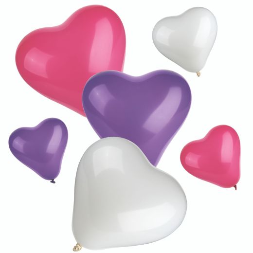 Herzluftballons, klein + mittel, farbig sortiert "Heart" 1