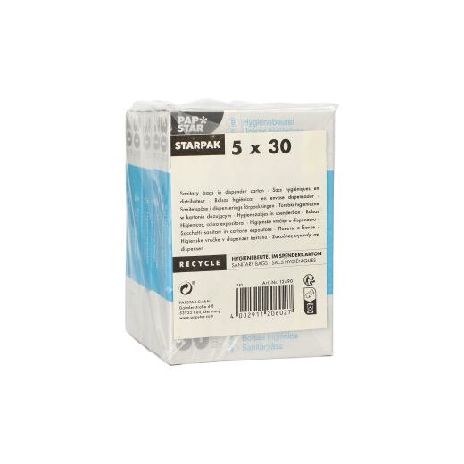 Hygienebeutel im Spenderkarton 28,5 x 8 x 7 cm weiss 1