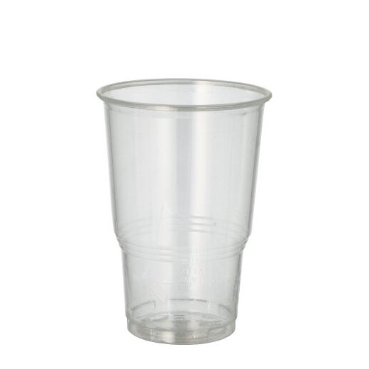 PLA-Becher, Kaltgetränkebecher, "pure" 0,25 l glasklar mit Schaumrand 1