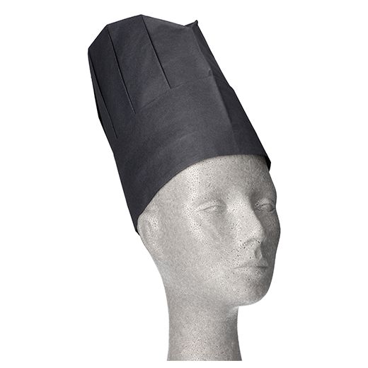Kochmützen aus Krepp 23 x 27,7 cm schwarz "Provence" Größenverstellbar 1