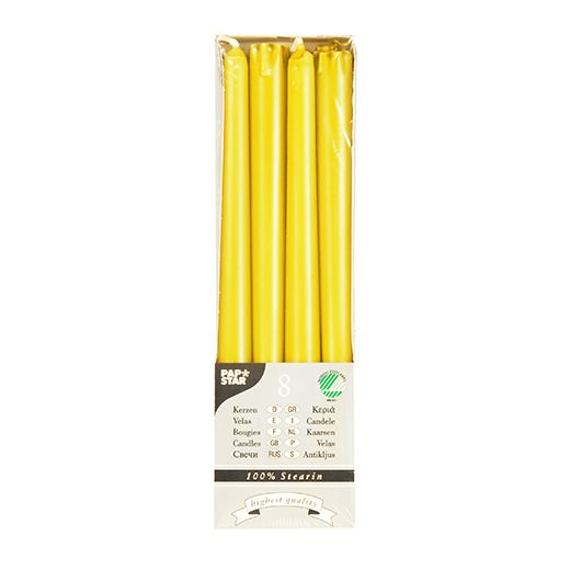 Leuchterkerzen gelb Ø 2,2 cm · 25 cm aus 100 % Stearin 1