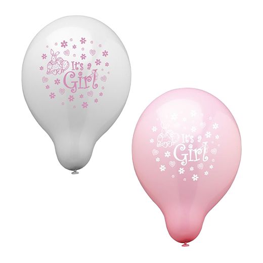 Luftballons für Babyparty Ø 25 cm "It's a girl" 1