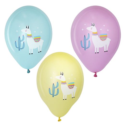 Luftballons mit Lama-Muster Ø 29 cm farbig sortiert "Lama" 1
