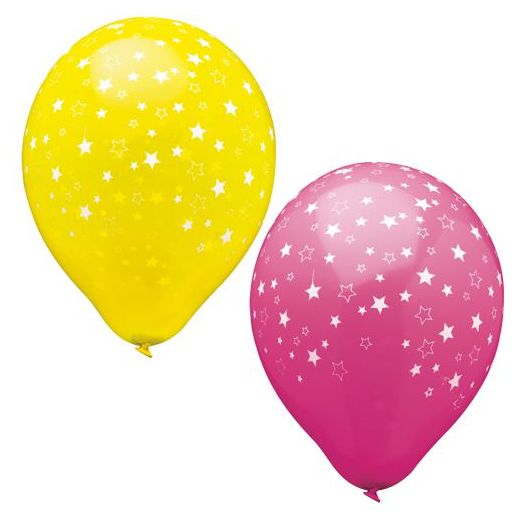 Luftballons mit Sternen Ø 29 cm farbig sortiert "Stars" 1