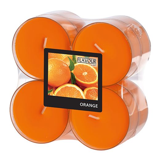 Maxi-Duftteelichter, Orange,  Ø 59 mm · 24 mm, "Flavour" 1