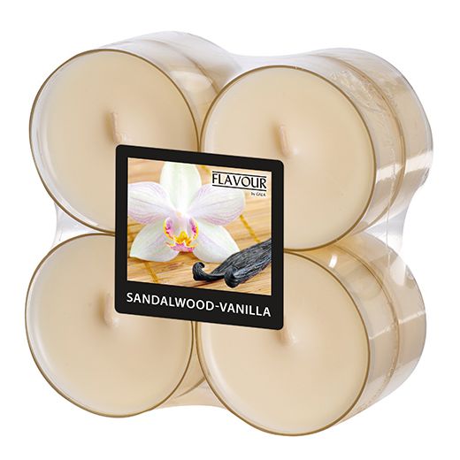 Maxi-Duftteelichter, Sandalwood-Vanilla, Ø 59 mm · 24 mm, "Flavour" 1