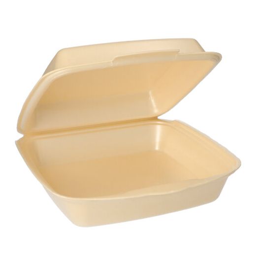 Menüboxen mit Klappdeckeln, XPS ungeteilt, 22,5 x 22 cm beige, laminiert 1