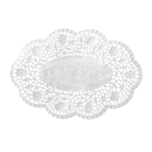 Mokkadeckchen oval 18 x 13 cm weiss 1