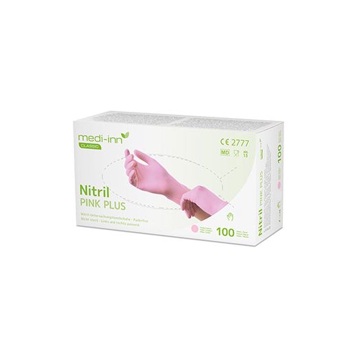 Nitril-Handschuhe, Nitril puderfrei pink "Nitril Pink Plus" Größe S 1