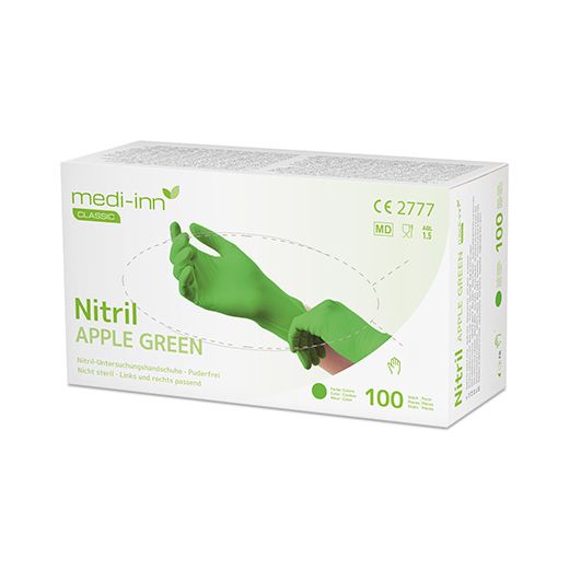 Nitril-Handschuhe, puderfrei apfelgrün "Nitril Apple Green" Größe M 1