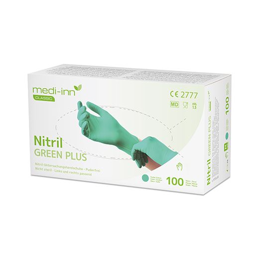 Nitril-Handschuhe, puderfrei grün "Nitril Green Plus" Größe L 1