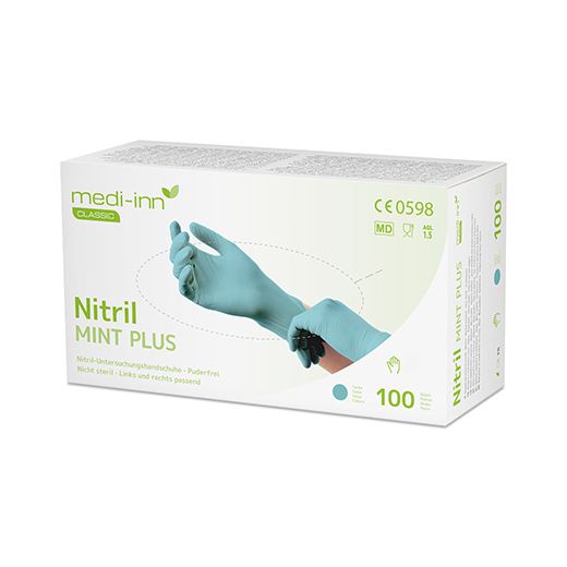 Nitril-Handschuhe, puderfrei mint "Nitril Mint Plus" Größe L 1