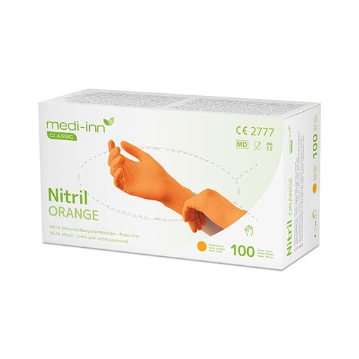 Nitril-Handschuhe, puderfrei orange "Orange" Größe L 1