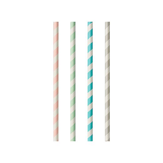 Papierstrohhalme Ø 6 mm · 20 cm "Stripes" sortiert 1