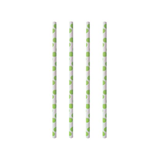 Papierstrohhalme Ø 6 mm · 20 cm "green Dots" 1