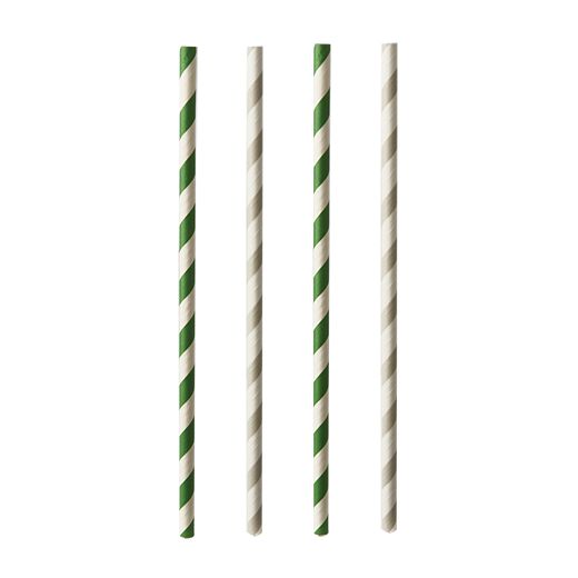 Papierstrohhalme "pure" Ø 6 mm · 20 cm farbig sortiert "Stripes" 1