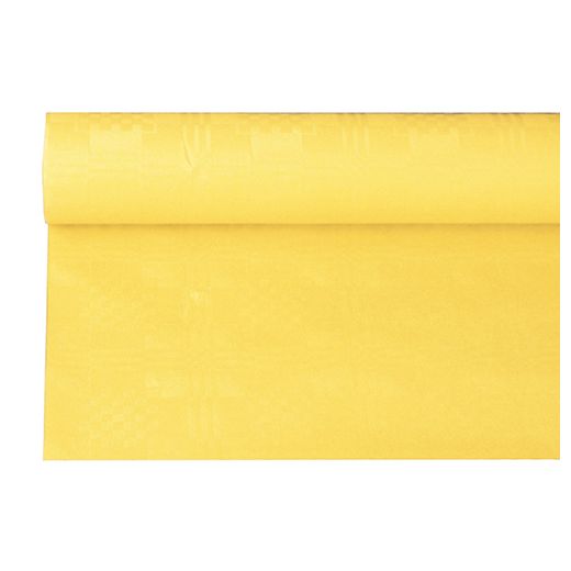 Papiertischdecke gelb mit Damastprägung 6 x 1,2 m 1