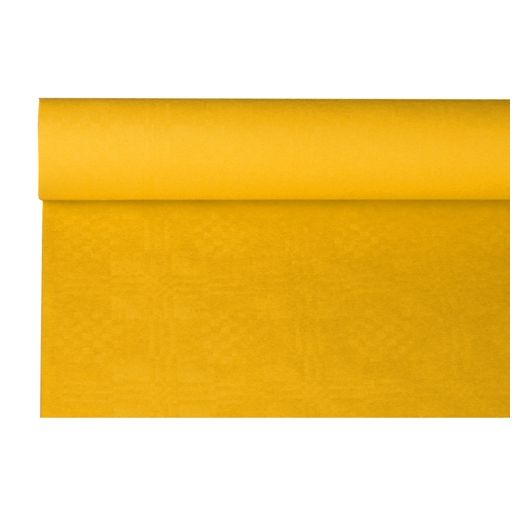Papiertischdecke gelb mit Damastprägung 8 x 1,2 m 1