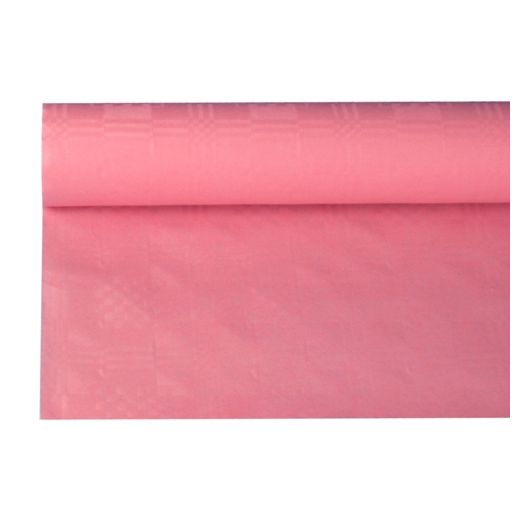 Papiertischdecke rosa mit Damastprägung 8 x 1,2 m 1
