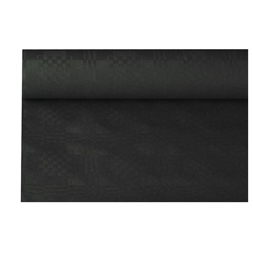 Papiertischdecke schwarz mit Damastprägung 6 x 1,2 m 1