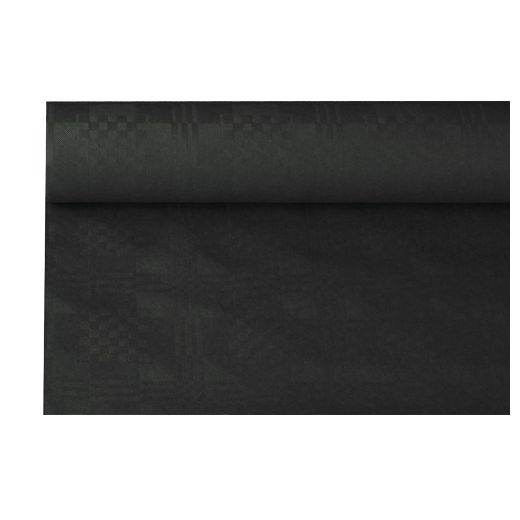 Papiertischdecke schwarz mit Damastprägung 8 x 1,2 m 1