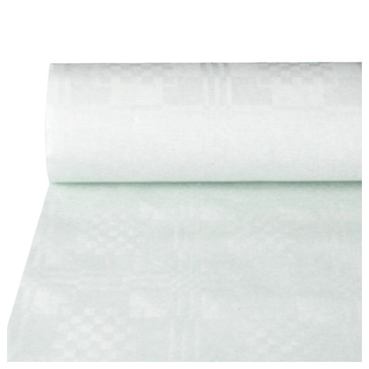Papiertischdecke, weiss mit Damastprägung 25 x 1 m 1
