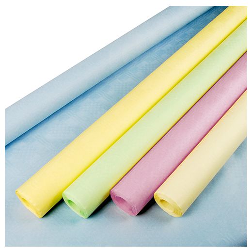 Papiertischdecke mit Damastprägung 8 x 1 m Pastell-Farben sortiert 1