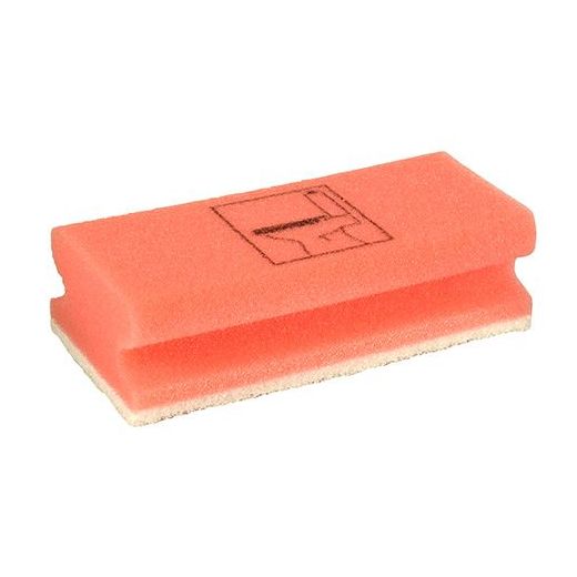 Putzschwämme eckig 4,5 x 15 x 7 cm rot/weiss "Toilet" , nicht kratzend 1