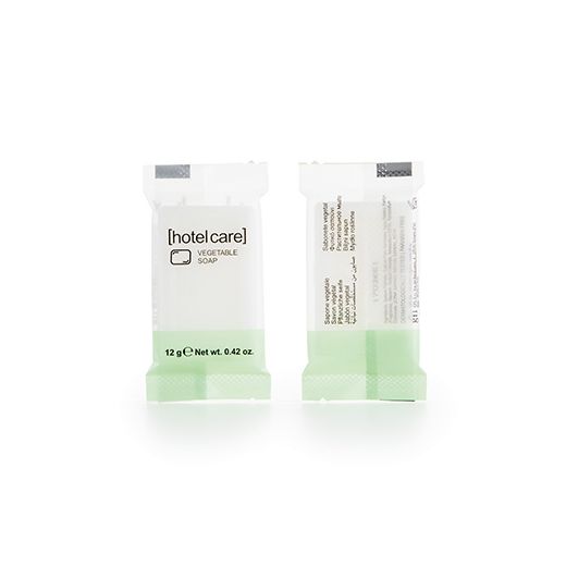 Rechteckige Seife "Hotel Care" 8 mm x 52 mm x 33 mm weiss im Flow Pack 1